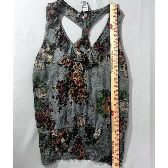 American Rag Sz. Large Sleeveless Floral Chiffon Ruffle Collared Blouse - Picture 3 of 5